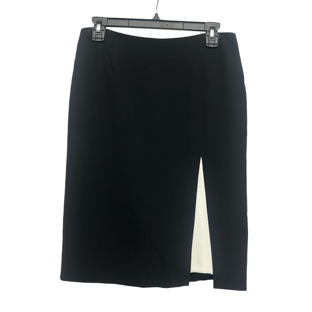 Etro Straight Black Skirt White Panel Size 44 Made In Italy Quiet Luxury